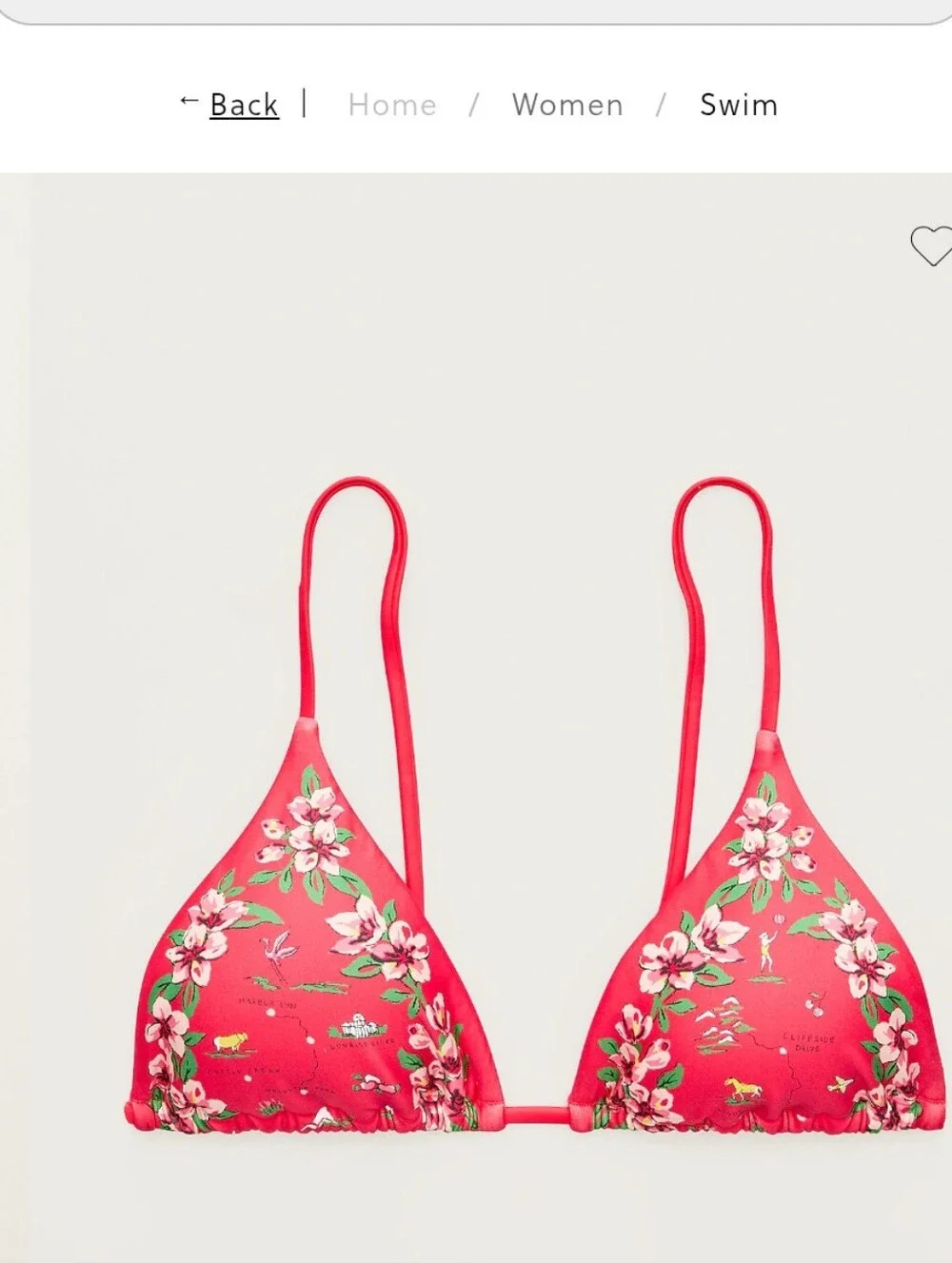 J Crew String bikini top in map-print Classic Sculpt™ Size XS NEW!